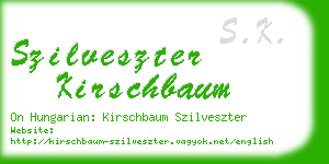 szilveszter kirschbaum business card